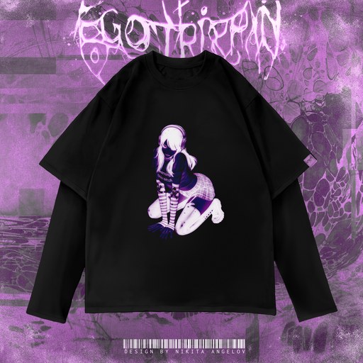 лонгслив "purple toxic girl"